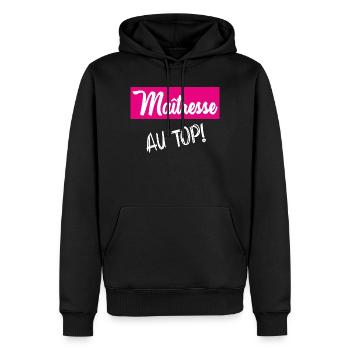 MERCI. THANKS. THANK YOU. ANNIVERSAIRE. NAISSANCE. - Sweat à capuche Premium bio Homme - noir - Devant - Nico (187cm)