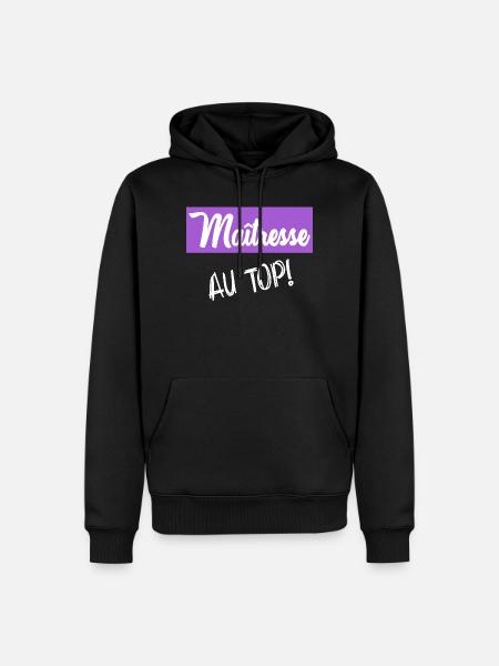 DANKE, HERRIN - Männer Premium Bio Hoodie - Schwarz