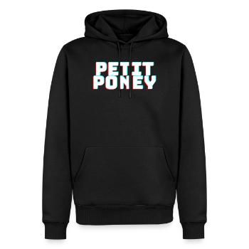 Petit poney - Sweat à capuche Premium bio Homme - noir - Devant - Nico (187cm)