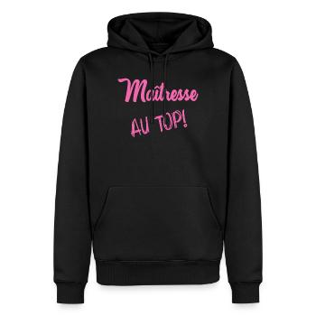 GELIEBTE. VIELEN DANK. DANKE, HERRIN - Männer Premium Bio Hoodie - Schwarz - Vorne - Nico (187cm)