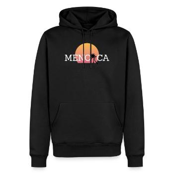 Menorca - Männer Premium Bio Hoodie - Schwarz - Vorne - Nico (187cm)