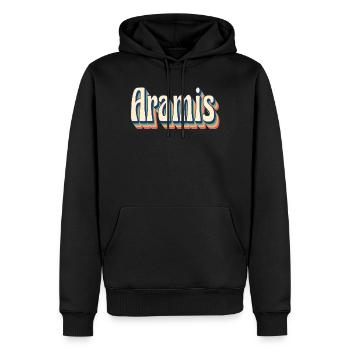 Vintage Retro Aramis T-Shirt T-Shirt Geschenkidee - Männer Premium Bio Hoodie - Schwarz - Vorne - Nico (187cm)