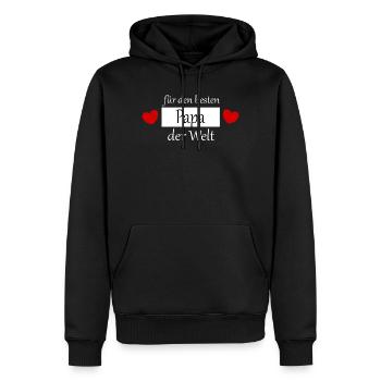 Vatertag 2026 Geschenk  Papa Vater best dad ever - Männer Premium Bio Hoodie - Schwarz - Vorne - Nico (187cm)