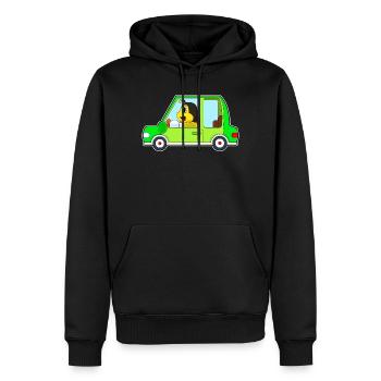 Voiture d’abeille - Sweat à capuche Premium bio Homme - noir - Devant - Nico (187cm)