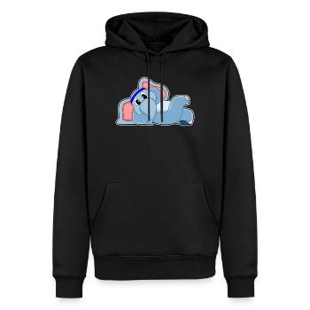 Éléphant drôle - Sweat à capuche Premium bio Homme - noir - Devant - Nico (187cm)