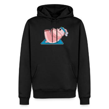 Entraînement abdominal Porc Bodybuilding - Sweat à capuche Premium bio Homme - noir - Devant - Nico (187cm)