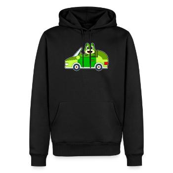 Frosch Auto - Männer Premium Bio Hoodie - Schwarz - Vorne - Nico (187cm)