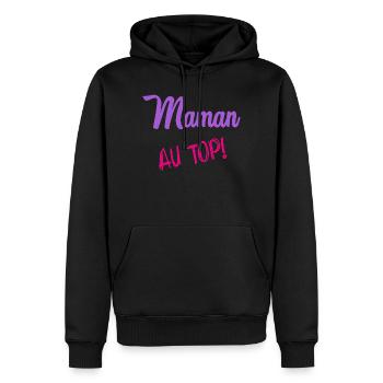 MAMA. MUTTERTAG. SCHÖNEN MUTTERTAG - Männer Premium Bio Hoodie - Schwarz - Vorne - Nico (187cm)