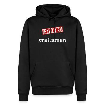 Handwerker - Männer Premium Bio Hoodie - Schwarz - Vorne - Nico (187cm)