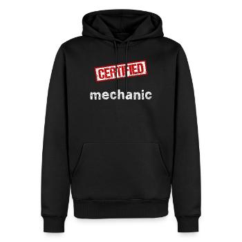 Mécanicien - Sweat à capuche Premium bio Homme - noir - Devant - Nico (187cm)