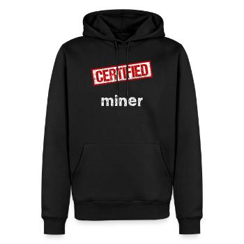 Bergarbeiter - Männer Premium Bio Hoodie - Schwarz - Vorne - Nico (187cm)