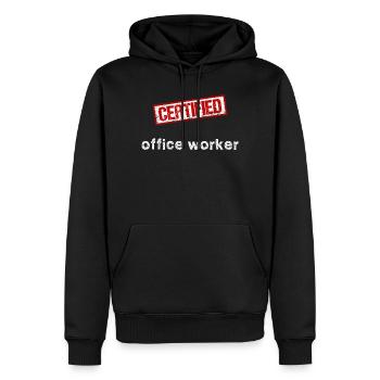 Employé de bureau - Sweat à capuche Premium bio Homme - noir - Devant - Nico (187cm)