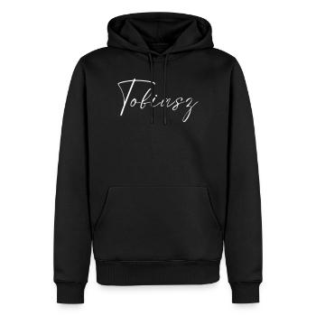 Tobias Name T-Shirt Geschenk für Männer - Männer Premium Bio Hoodie - Schwarz - Vorne - Nico (187cm)