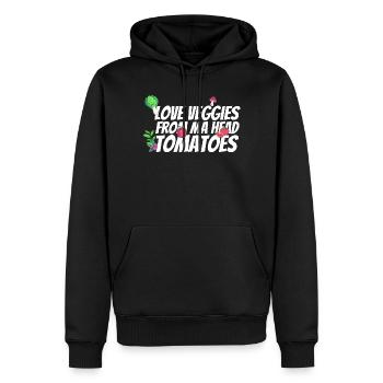 Liebe Gemüse Von Kopf Bis Tomaten - Männer Premium Bio Hoodie - Schwarz - Vorne - Nico (187cm)