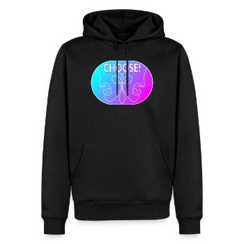 Dessin au trait - Choisir - Sweat à capuche Premium bio Homme - noir - Devant - Nico (187cm)