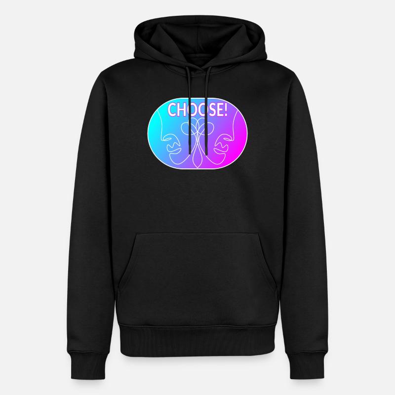 Strichzeichnung - Wählen Sie - Männer Premium Bio Hoodie - Schwarz