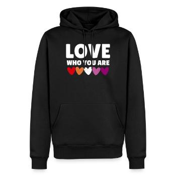 Lesbe. Liebe, wer du bist - Männer Premium Bio Hoodie - Schwarz - Vorne - Nico (187cm)