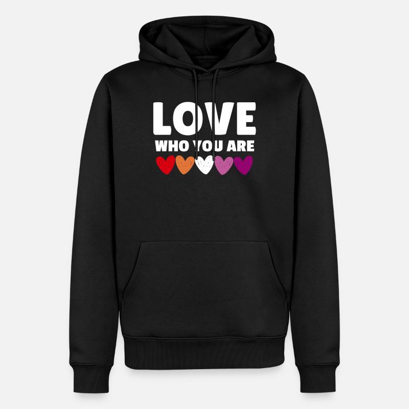 Lesbienne. Aimez qui vous êtes - Sweat à capuche Premium bio Homme - noir