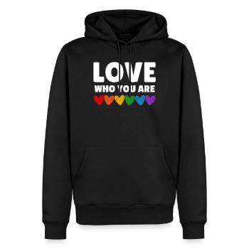 Lgbtqia. Liebe, wer du bist - Männer Premium Bio Hoodie - Schwarz - Vorne - Nico (187cm)