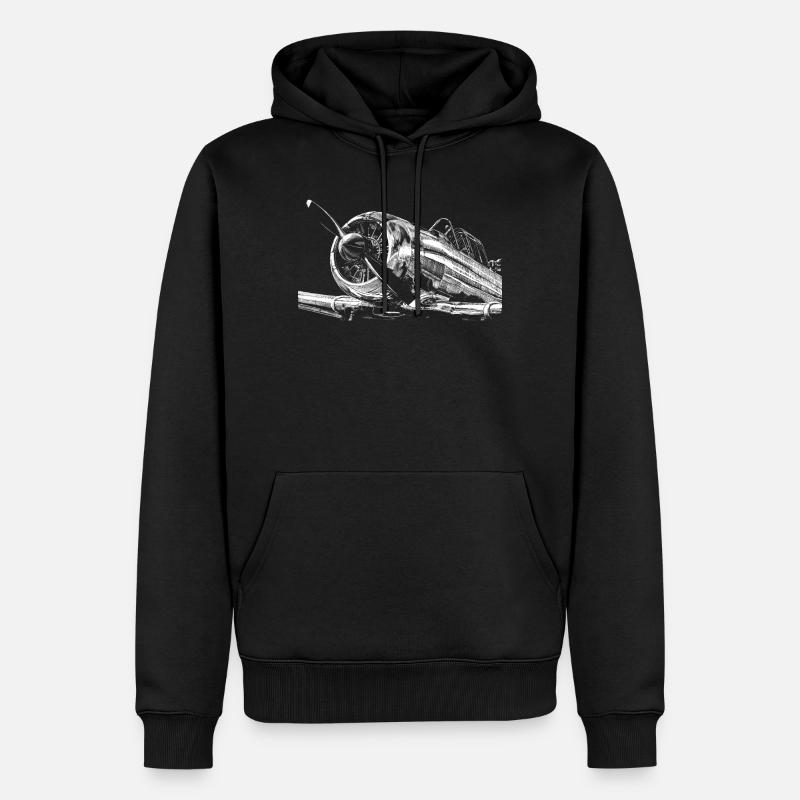 Flugzeug - Männer Premium Bio Hoodie - Schwarz