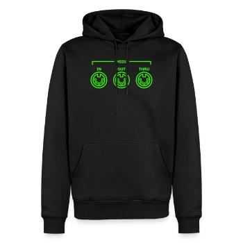 general midi - Men’s Premium Organic Hoodie - black - Front - Nico (187cm)