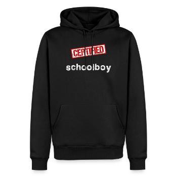 Schüler - Männer Premium Bio Hoodie - Schwarz - Vorne - Nico (187cm)