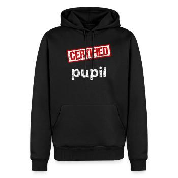 Schüler - Männer Premium Bio Hoodie - Schwarz - Vorne - Nico (187cm)
