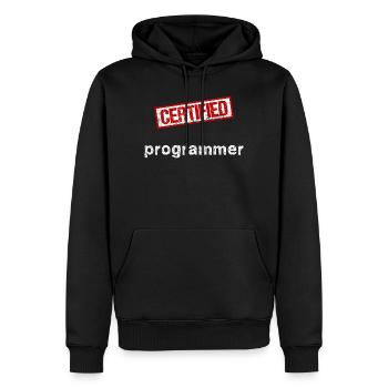 Programmeur - Sweat à capuche Premium bio Homme - noir - Devant - Nico (187cm)
