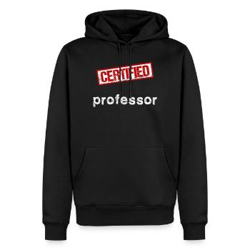 Professor - Männer Premium Bio Hoodie - Schwarz - Vorne - Nico (187cm)