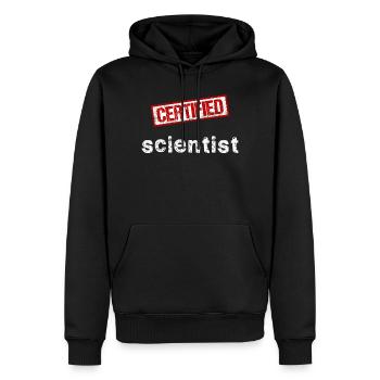 Scientifique - Sweat à capuche Premium bio Homme - noir - Devant - Nico (187cm)