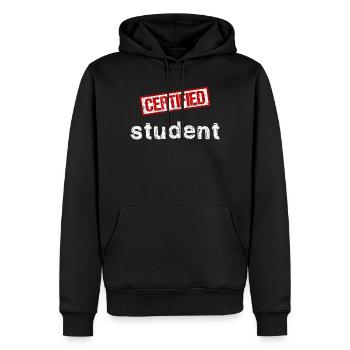 Student - Männer Premium Bio Hoodie - Schwarz - Vorne - Nico (187cm)