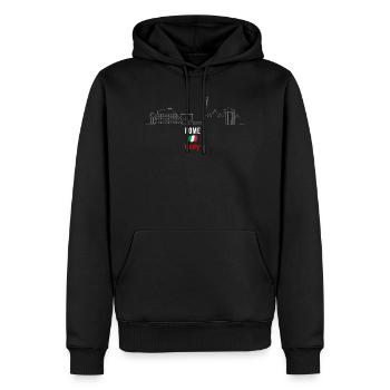 Rom Skyline Linie Kunst Italien Flagge - Männer Premium Bio Hoodie - Schwarz - Vorne - Nico (187cm)