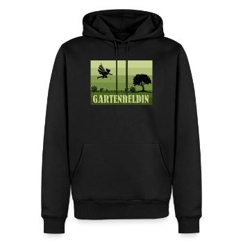 Héroïne de jardin féminine rétro/vintage - Sweat à capuche Premium bio Homme - noir - Devant - Nico (187cm)