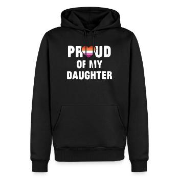 Mois de la fierté LGBT - Fier de ma fille - Sweat à capuche Premium bio Homme - noir - Devant - Nico (187cm)