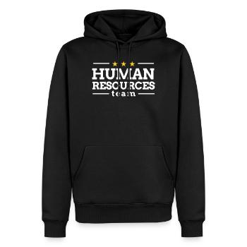 Équipe des ressources humaines - Sweat à capuche Premium bio Homme - noir - Devant - Nico (187cm)