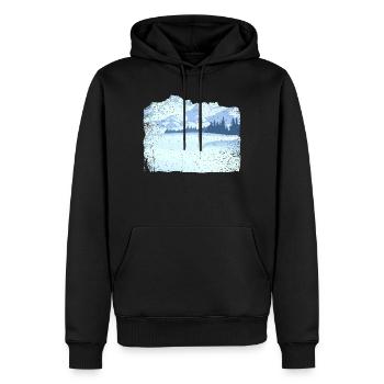 Montagne dans la neige avec effet sale - Sweat à capuche Premium bio Homme - noir - Devant - Nico (187cm)