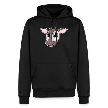 Okapi forêt girafe tête motif animal - Sweat à capuche Premium bio Homme - noir - Devant - Nico (187cm)