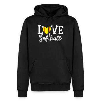 Softball-Spieler Softball - Männer Premium Bio Hoodie - Schwarz - Vorne - Nico (187cm)