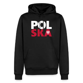 Polen - Männer Premium Bio Hoodie - Schwarz - Vorne - Nico (187cm)
