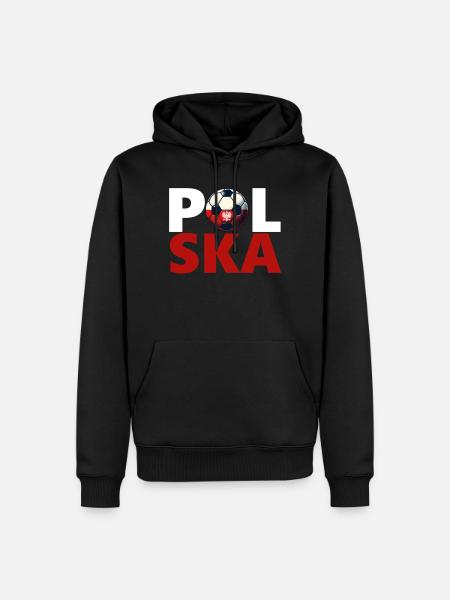 Polnischer Fußball - Männer Premium Bio Hoodie - Schwarz
