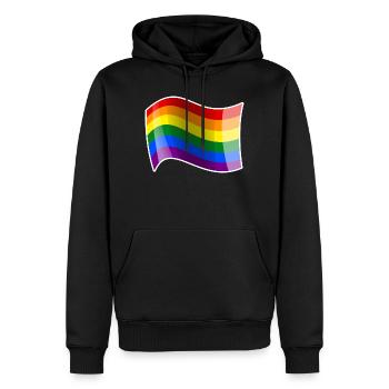 Rainbow Wave Energy Shimmer - Men’s Premium Organic Hoodie - black - Front - Nico (187cm)