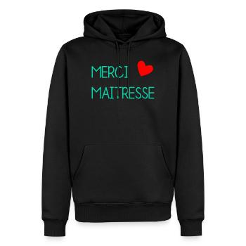 GELIEBTE. VIELEN DANK. DANKE HERRIN - Männer Premium Bio Hoodie - Schwarz - Vorne - Nico (187cm)