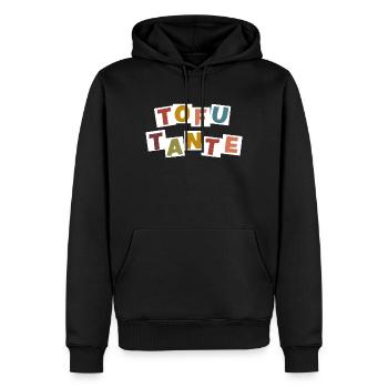 Tofu-Tante - Männer Premium Bio Hoodie - Schwarz - Vorne - Nico (187cm)