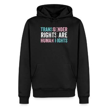 LGBTQ Pride Month - Transgender-Rechte sind menschlich R - Männer Premium Bio Hoodie - Schwarz - Vorne - Nico (187cm)