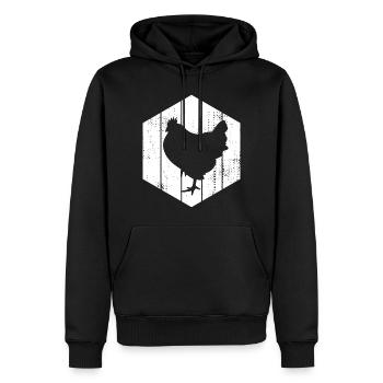 Henne Zeichnung - Männer Premium Bio Hoodie - Schwarz - Vorne - Nico (187cm)