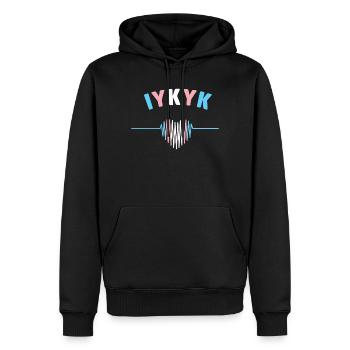 Mois de la fierté LGBT - IYKYK Transgender - Sweat à capuche Premium bio Homme - noir - Devant - Nico (187cm)