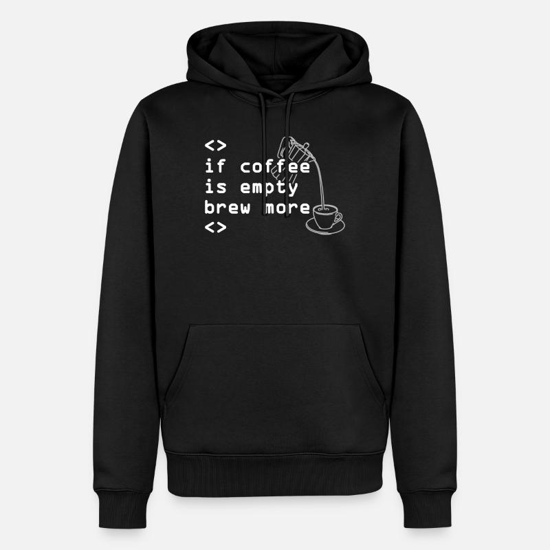 Kaffee Code Spruch Mehr Brühen - Männer Premium Bio Hoodie - Schwarz