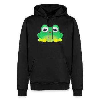 Petite grenouille - Sweat à capuche Premium bio Homme - noir - Devant - Nico (187cm)
