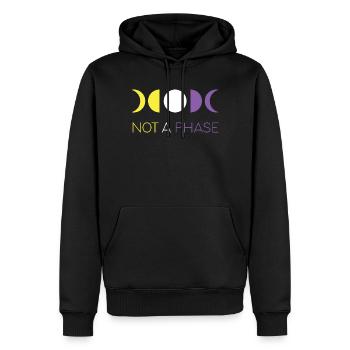 Mois de la fierté LGBTQ - Pas une phase - Non-binaire - Sweat à capuche Premium bio Homme - noir - Devant - Nico (187cm)