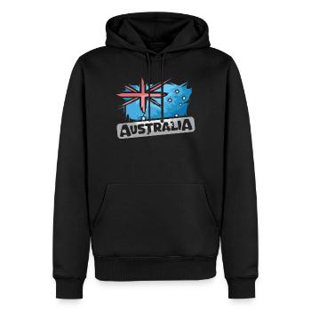 Australien Illustration Flagge Comic icon Logo - Männer Premium Bio Hoodie - Schwarz - Vorne - Nico (187cm)